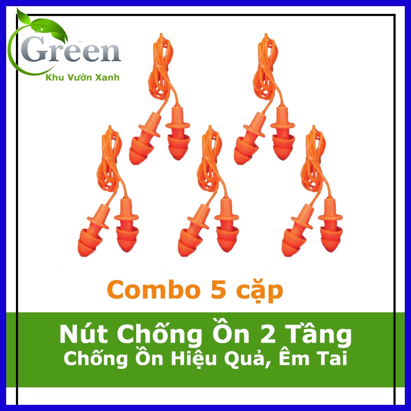Combo 5 Cặp Nút Chống Ồn Bịt Tai 2 Tầng Mềm Dẻo, Chống Ồn Hiệu Quả