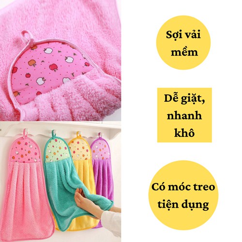 Khăn Lau Tay Treo TườngKhăn Lau Bếp Lau Bát Đĩa Đa Năng Có Móc Treo Tường Chất Cotton Mềm Mại Siêu Thấm Nước Size Lớn