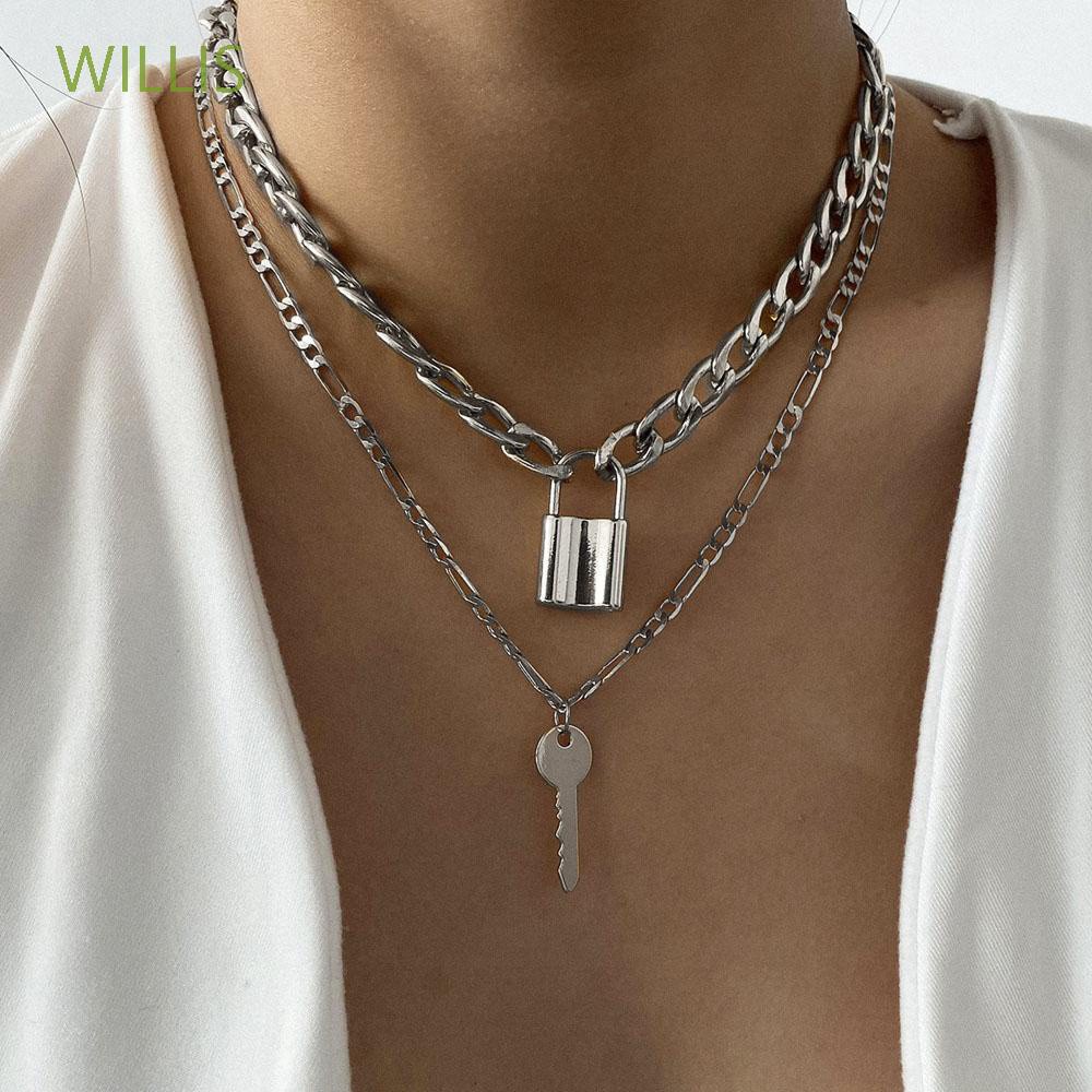 Dây Chuyền Móc Xích Mặt Hình Ổ Khóa Thời Trang Cho Nữ