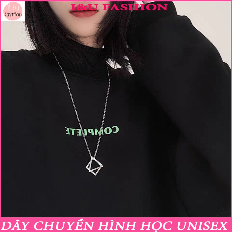 Dây chuyền UNISEX Nam Nữ hình học chất liệu kim loại với 2 cách đeo có thể lồng vào nhau vô cùng độc đáo VC-63