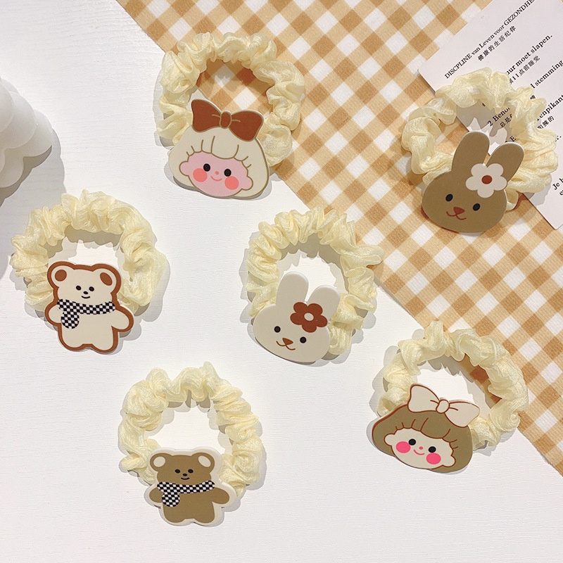 Dây cột tóc kẹp tóc mái hình gấu thỏ dễ thương đồ buộc tóc vải xinh xắn Jennie Accessories