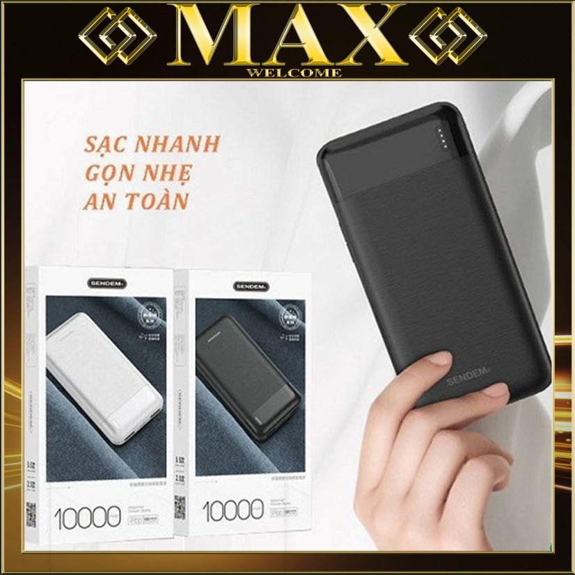 Sạc Dự Phòng Mini Cầm Tay Chính Hãng Sendem P100-P200,Chuẩn Dung Lượng Gói Bảo Hành 6 tháng, Nhỏ gọn tiện dụng/Max