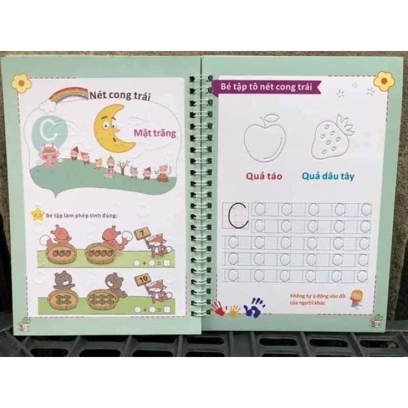 Sét 3 q Tập Tô Thần Kỳ Tự Bay Mực Chữ 🦑🦑 - Số &amp; Tặng Kèm Bút Cho Bé