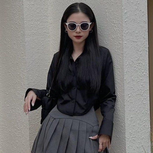 Áo sơ mi croptop tay dài vạc bầu | Tracy Shirt - 25STUDIO