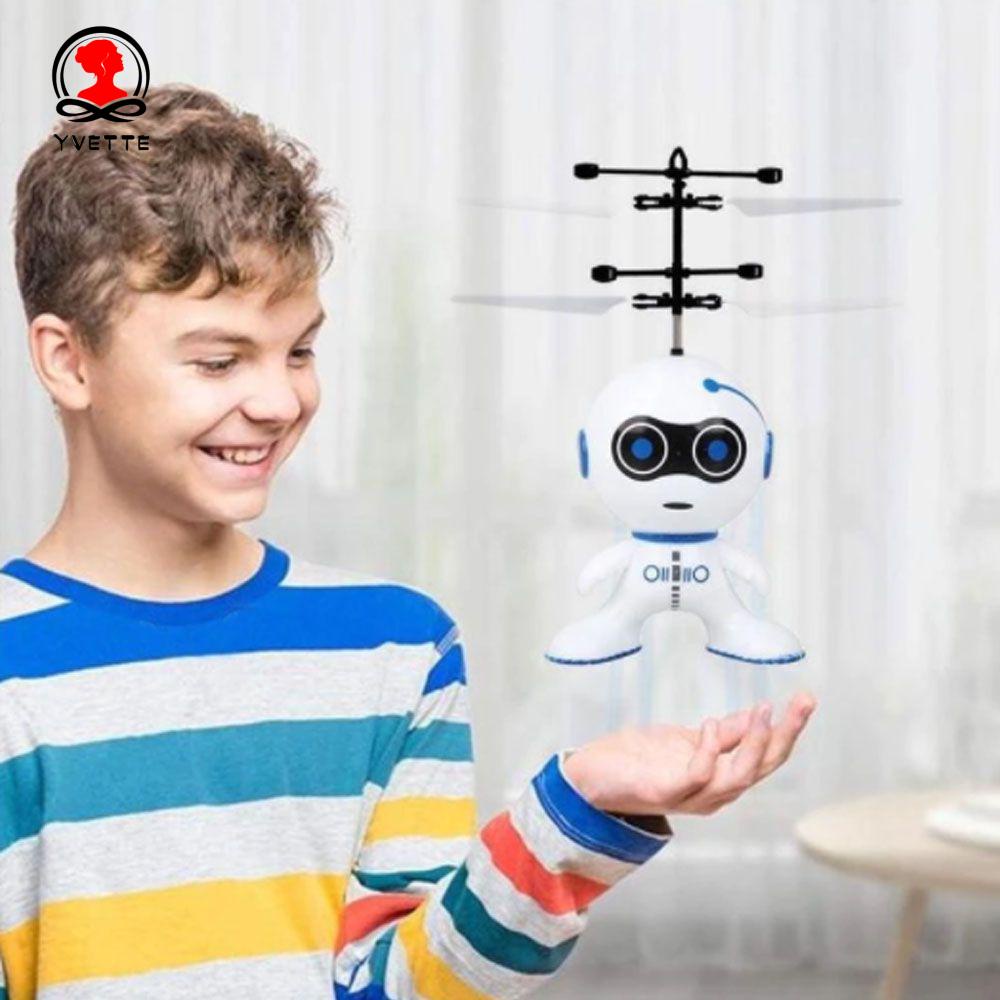 YVETTE White Color Sensing Fly Robot for Adult USB Cable Flying Robot Toy Creative Gift New Hot Boys Girls RC Flying Robot RC Robot