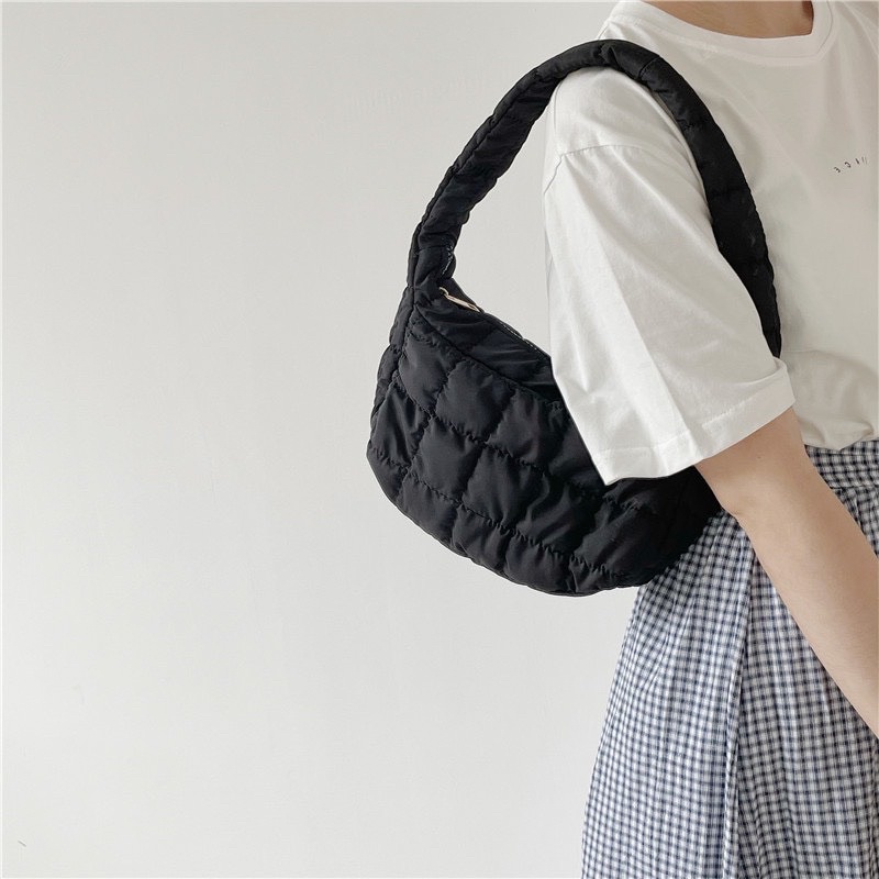 - Loại 1 Túi phao dù đeo vai, form basic đi làm, đi chơi hottrend phong cách Hàn Quốc trendy