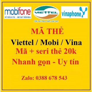 Thẻ cào Viettel - Mobifone - Vinaphone Shop Thẻ cào 68 - Nạp siêu Nhanh - Giá siêu Rẻ