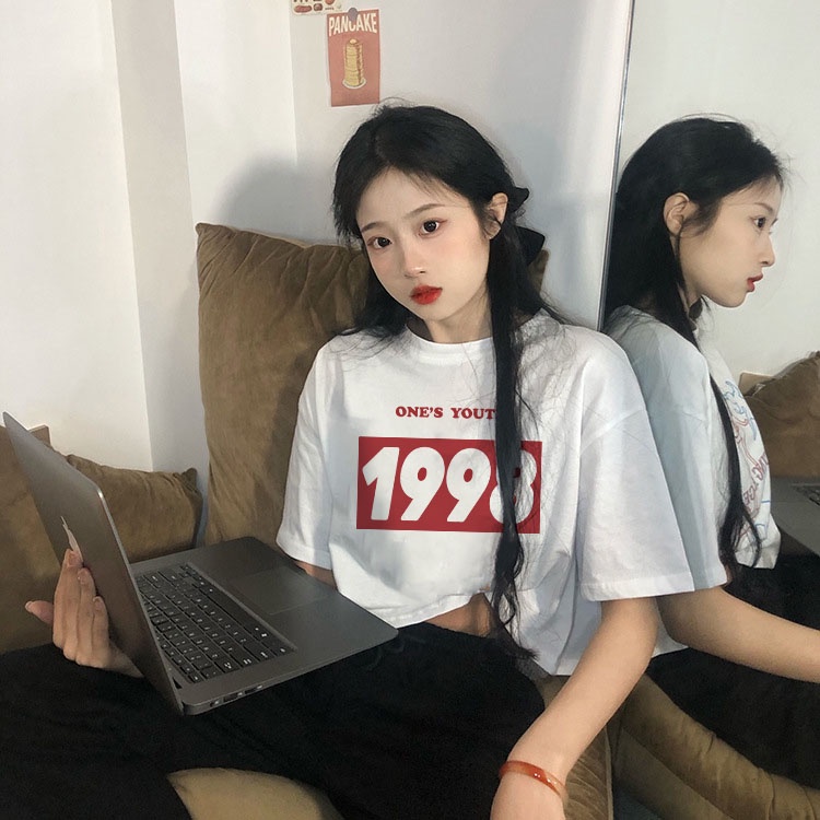 Áo Thun Crotop Form Rộng Unisex  Tay Ngắn In Chữ ONE YOUTH 1998 Ulzzang Style Hàn Quốc TTT0142 | BigBuy360 - bigbuy360.vn