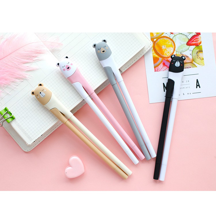 Bút gel cặp đôi Gấu biểu cảm 0,5mm 293 - Mix