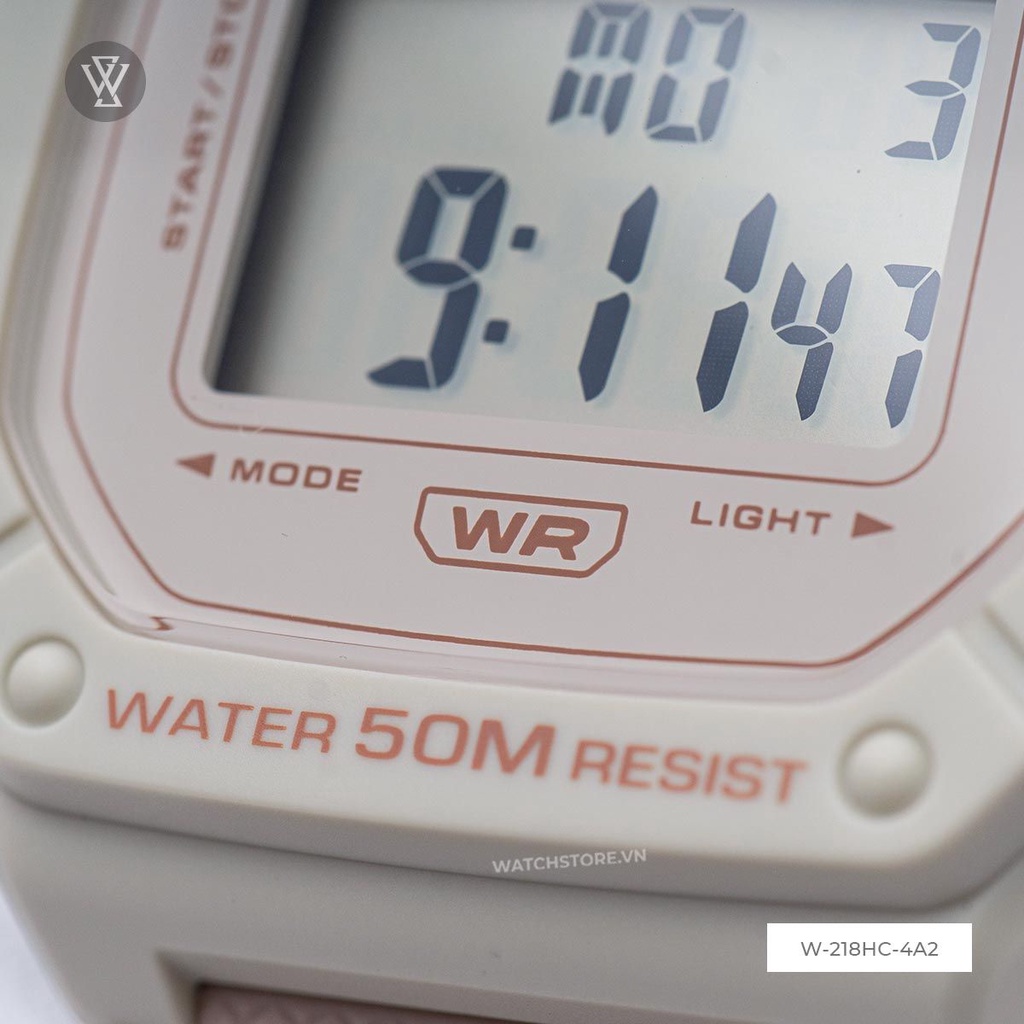 Đồng Hồ Điện Tử Unisex Casio WATCHSTORE W-218HC-4A2VDF Thiết Kế Mặt 44mm, Dây Đeo Và Vỏ Nhựa Phong Cách Trẻ Tr