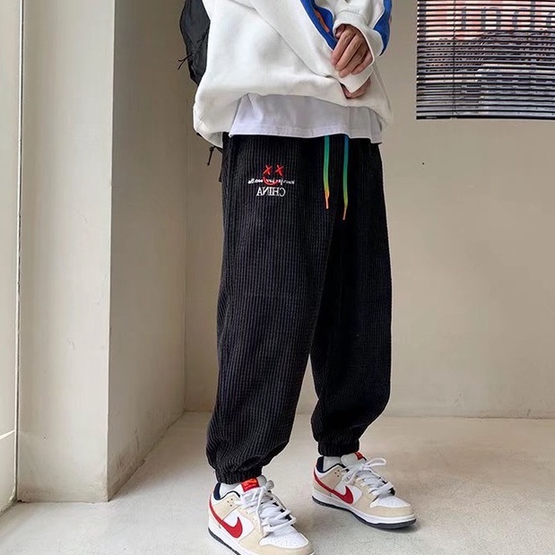 Quần ống rộng phong cách Hong Kong thời trang thu đông mới cho nam