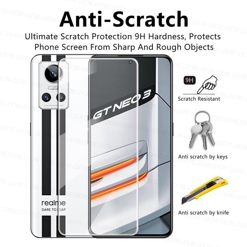 Kính Cường Lực 4 Trong 1 Bảo Vệ Ống Kính Máy Ảnh Sau 9H Cho Realme C35 C31 9i 9 Pro Plus Realme GT Neo 3 Narzo 50A Prime