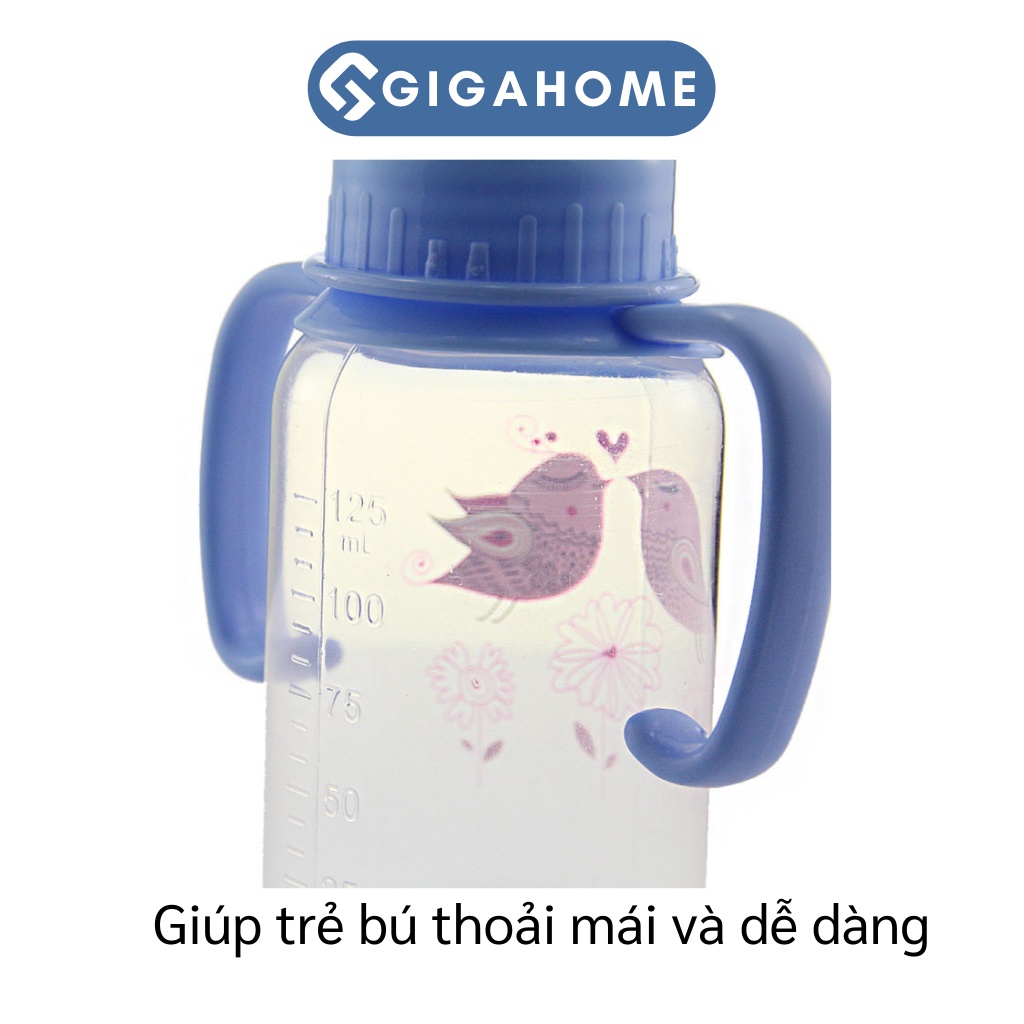 Bộ Bình Sữa Rộng Có Quai Cầm, Kèm Yếm, Tăm Bông, Cọ Rửa An Toàn GIGAHOME 8988