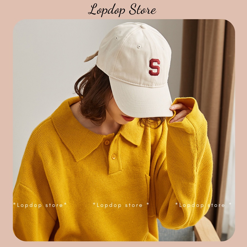 Mũ lưỡi trai bóng chày thêu chữ S unisex cá tính –LOPDOP OFFICAL