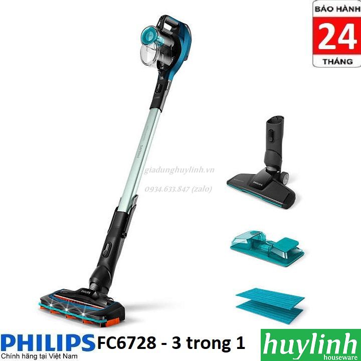 Máy hút bụi dùng pin có cán Philips FC6728 - 3 trong 1 - chính hãng