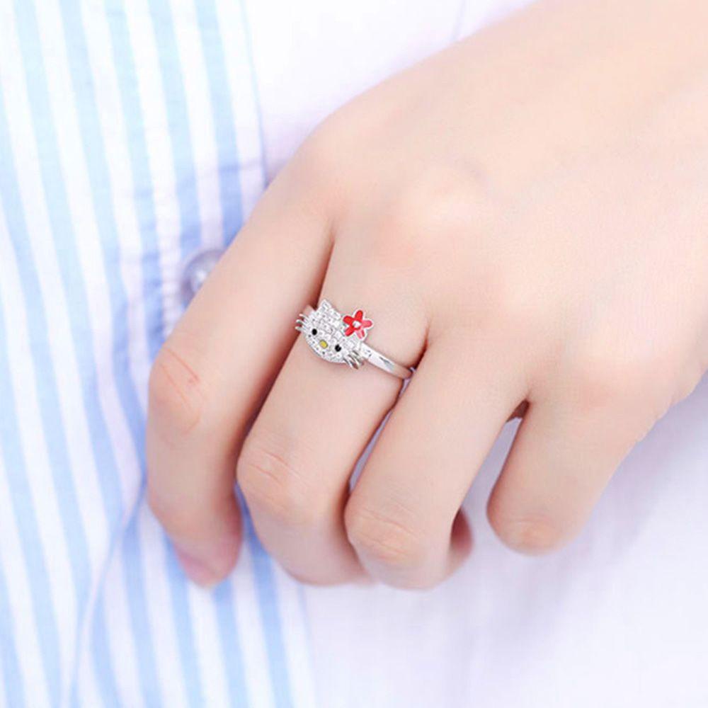 MOCHO Nhẫn Hở Hợp Kim Hình Mèo Hello Kitty Thời Trang Cho Cặp Đôi