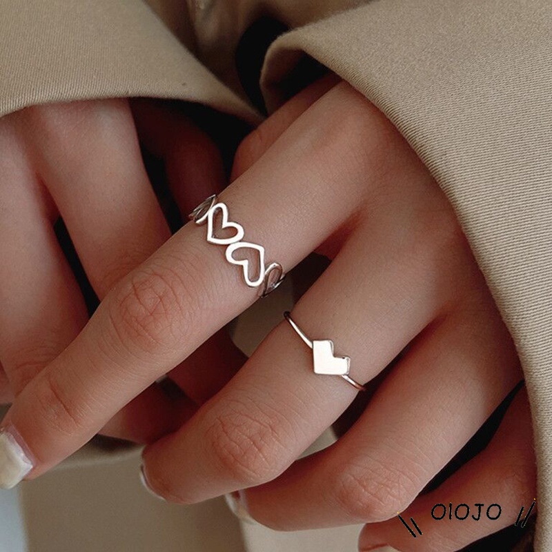 🌼Set 2 nhẫn đeo ngón tay thời trang Hàn Quốc sang trọng cho nữ