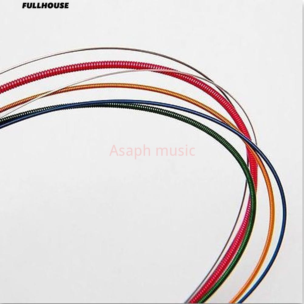 Bộ 6 Dây Đàn Bằng Thép Đủ Màu Cho Đàn Guitar Acoustic