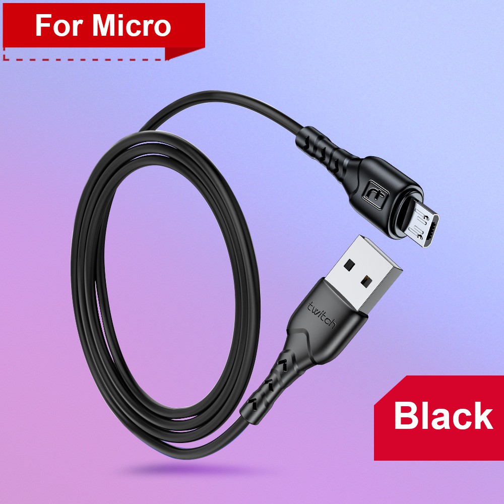 Dây cáp sạc Twitch cổng Micro USB 2.4A hỗ trợ sạc nhanh