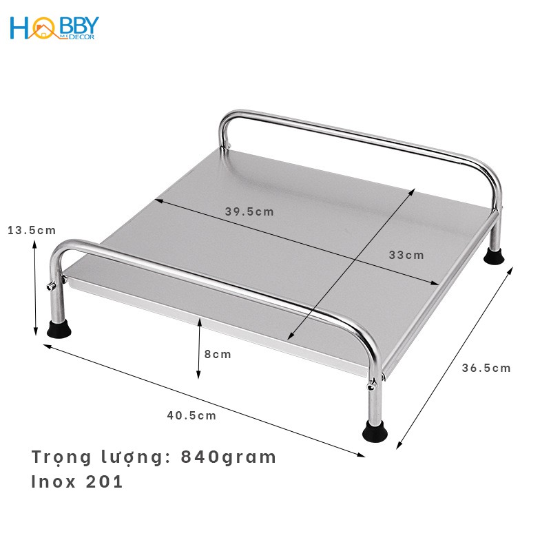 Kệ để bếp từ lên bếp ga HOBBY KBN1 Inox 1 tầng khó rỉ sét - phù hợp để kê bếp từ lên bếp nấu