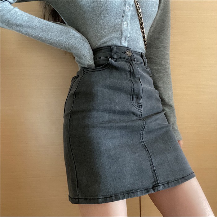 chân váy jean Chữ A Lưng Cao Kiểu Dáng Hợp Thời Trang | BigBuy360 - bigbuy360.vn
