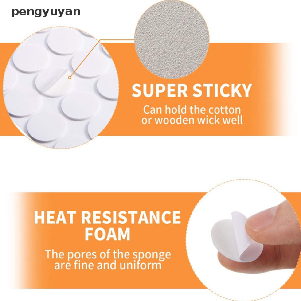 100 cái 20mm Bấc Nến Dán Nến Làm Hình Tròn Sticker cho Sáp Cố Định