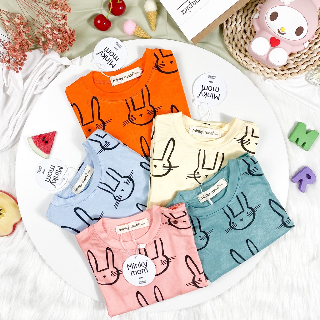 [LDD04] Bộ Dài Tay Thun Lạnh MINKY MOM CÓ SIZE ĐẠI In Hình Toàn Thân Họa Tiết Thỏ Cute, Mềm Mịn, Thoáng Mát Cho Bé