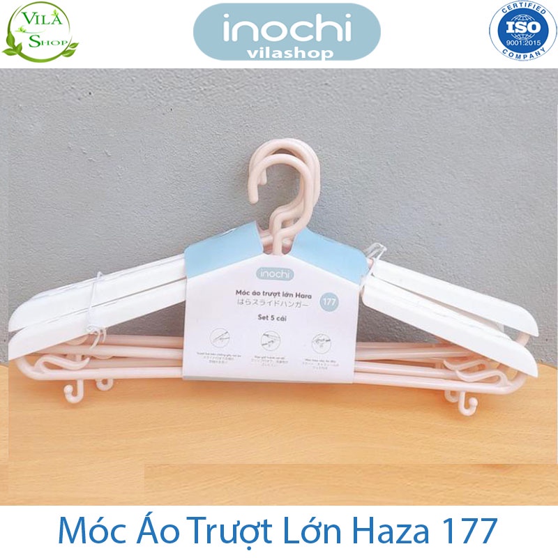 [ Set 5 ] Móc Treo Quần Áo, Móc Nhựa Treo Quần Áo Người Lớn Hara 177, Nhựa Cao Cấp Inochi Tiêu Chẩn Nhật