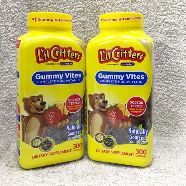 [Hàng Mỹ] Kẹo dẻo Vitamin Lilcritters tổng hợp 190 viên/300 viên