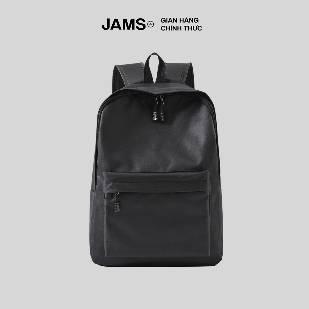 Balo trơn vải canvas JAMS chống nước đi học đi chơi nam nữ form dáng ulzzang