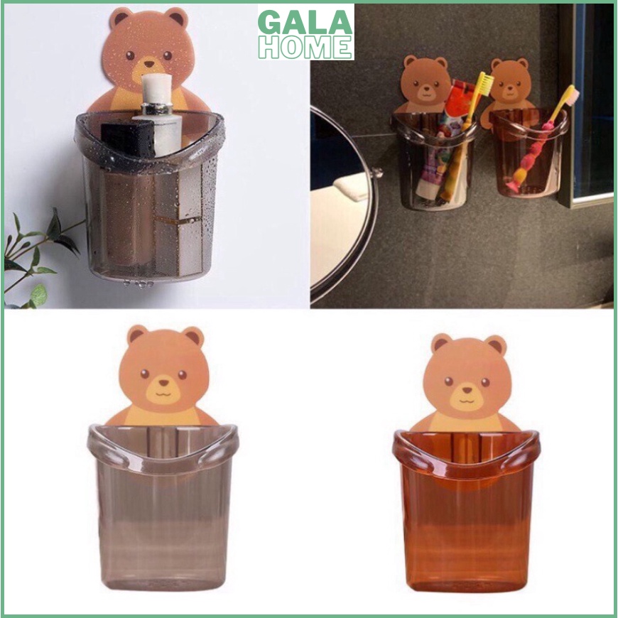 Cốc dán tường đa năng Cốc gấu dán tường đựng bàn chải GALA HOME