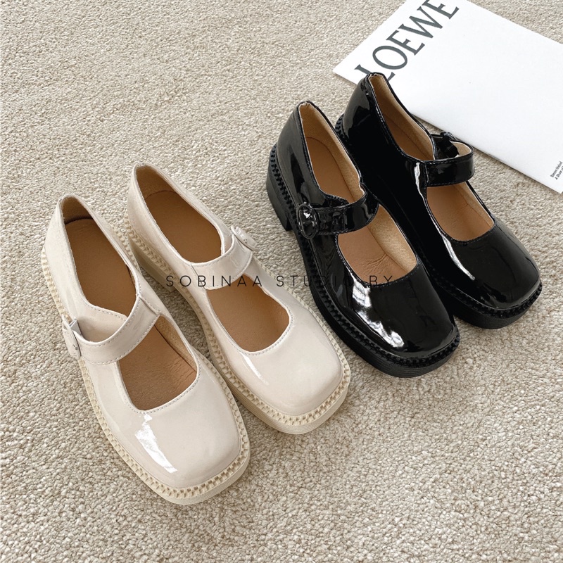HÀNG MỚI CÓ SẴN ẢNH THẬT + VIDEO Giày Nữ Moccasin Loafer Moca Basic Đen Trắng Da Mềm Đế Thô 3cm Gót Thấp