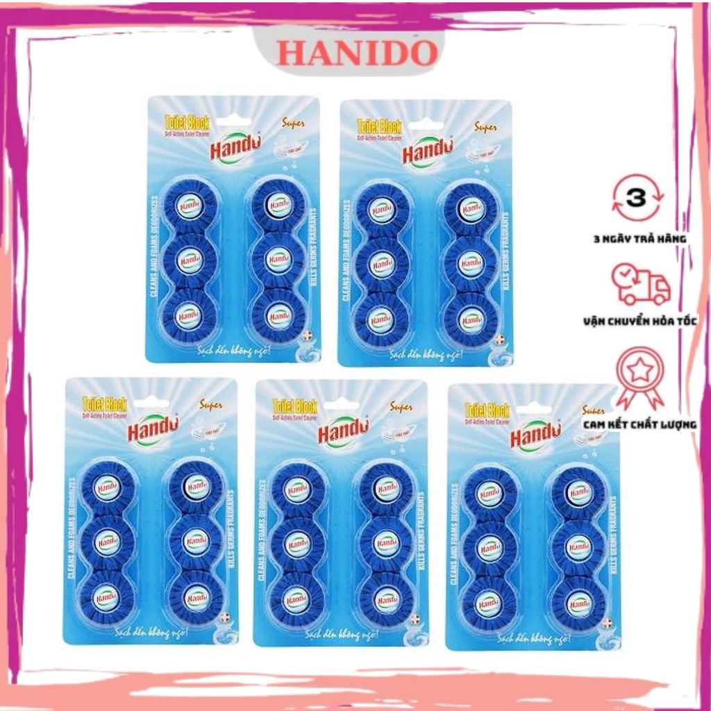 Combo 5 vỉ 30 viên tẩy và làm thơm toilet Hando