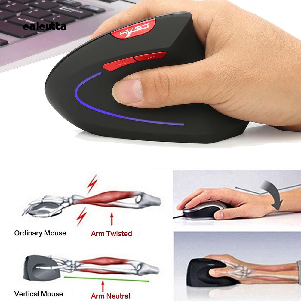 cal_Ergonomic Vertical Chargeable 2.4GHz 2400DPI PC Laptop USB Wireless Gaming Mouse