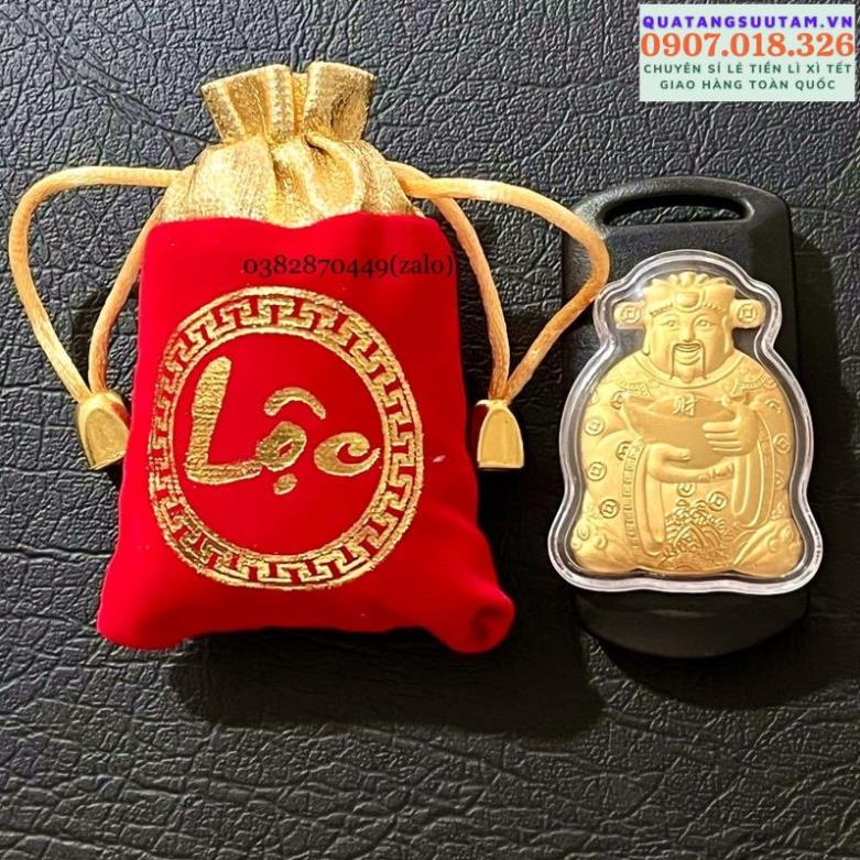 Ông Thần Tài Mạ Vàng 24K Cao Cấp, Phát Tài Phát Lộc, Tặng Túi Gấm Nhung May Mắn