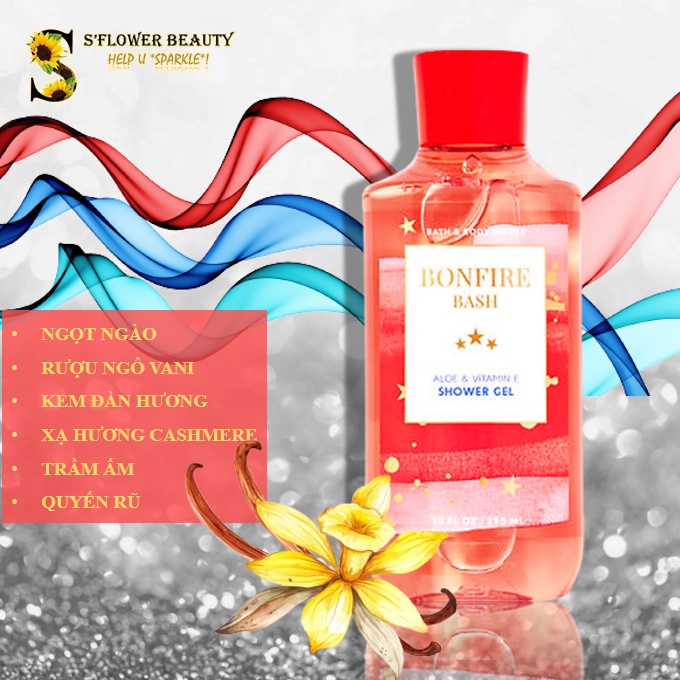 Gel Tắm Nước Hoa Bath &amp; Body Works Shower Gel - Firecracker POP | Bonfire Bash | Denim &amp; Daisies