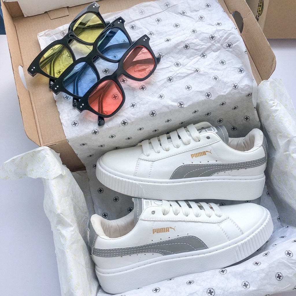 Sneaker pu ma răng cưa, phản quang, trắng full