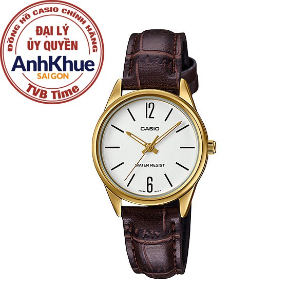 Đồng hồ nữ dây da Casio chính hãng Anh Khuê LTP-V005GL-7BUDF (28mm)