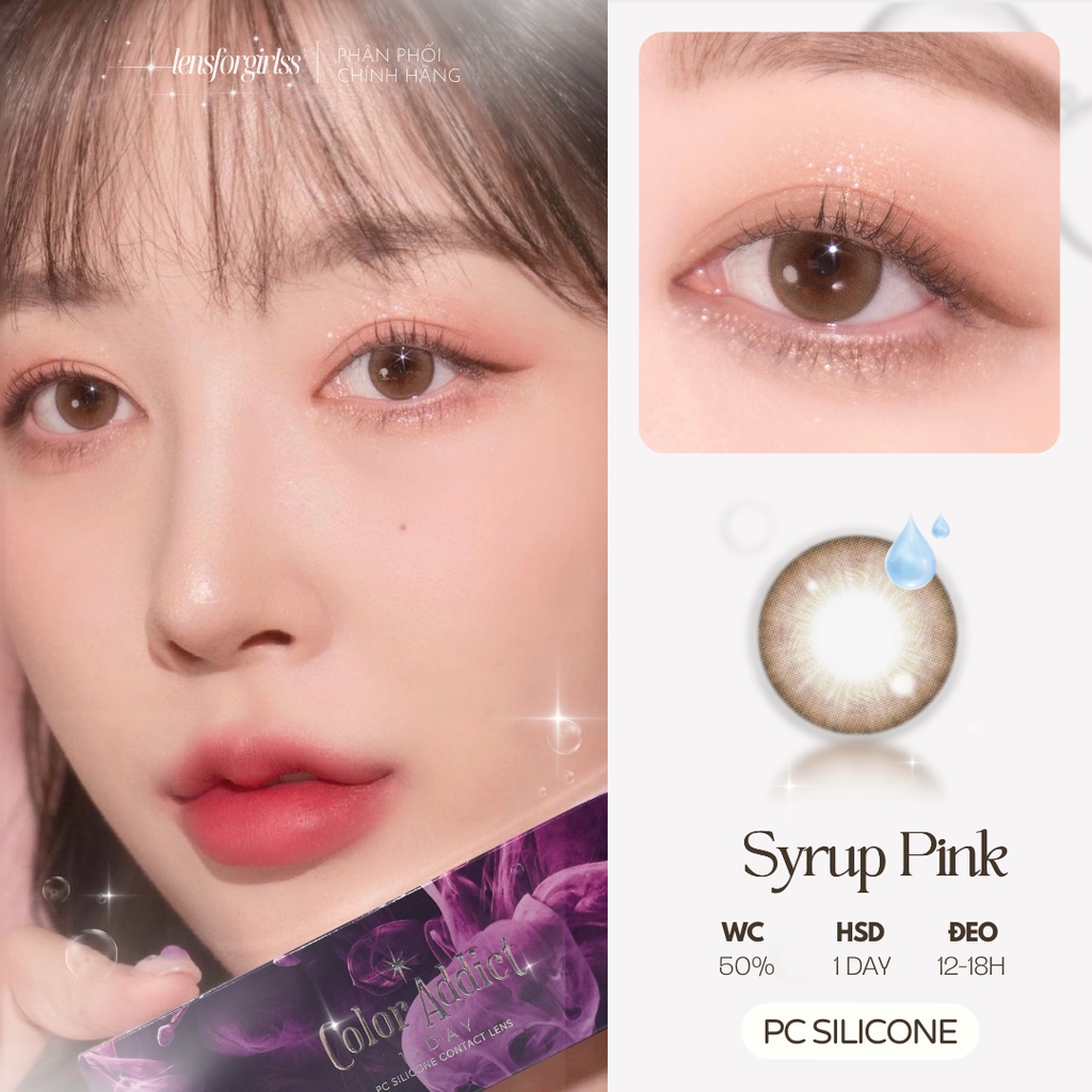 Kính áp tròng 1 ngày SYRUP PINK BROWN - Made in Korea | Lens cận