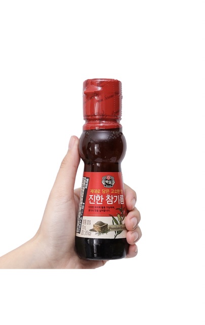 Dầu mè đậm đặc Beksul CJ Fooda chai thuỷ tinh 110ml - Nhập khẩu Hàn Quốc