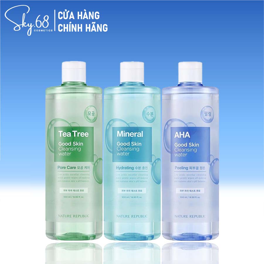 Nước Tẩy Trang Giúp Làm Sạch Mọi Bụi Bẩn, Bã Nhờn, Lớp Trang Điểm Good Skin Ampoule Cleansing Water 500ml