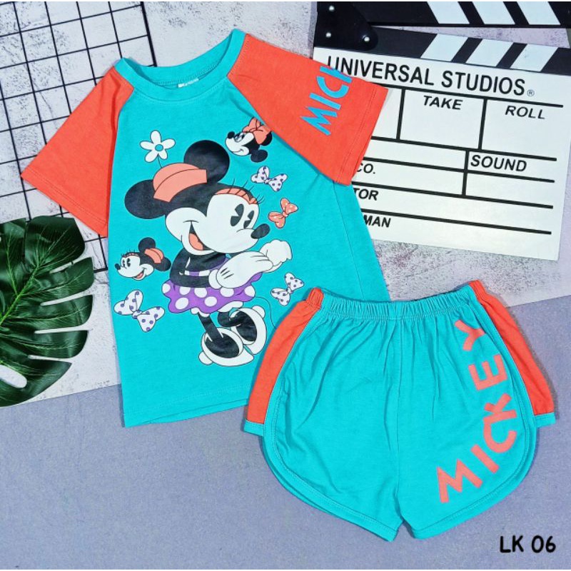 Bộ tay ngắn quần đùi bé gái thun cotton 4 chiều