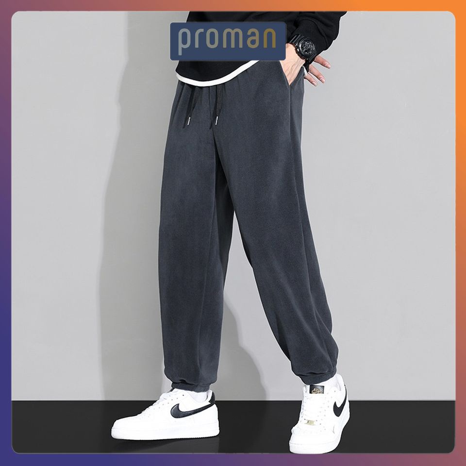 Quần jogger nam thể thao Nhung tăm ống rộng nam đẹp, Jogger unisex nam nữ phong cách cá tính trẻ trung JO06 - PROMAN