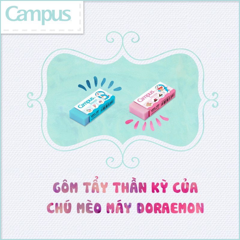 COMBO Tẩy Campus DOREMON, gôm tẩy không bụi, an toàn, không gây độc hại