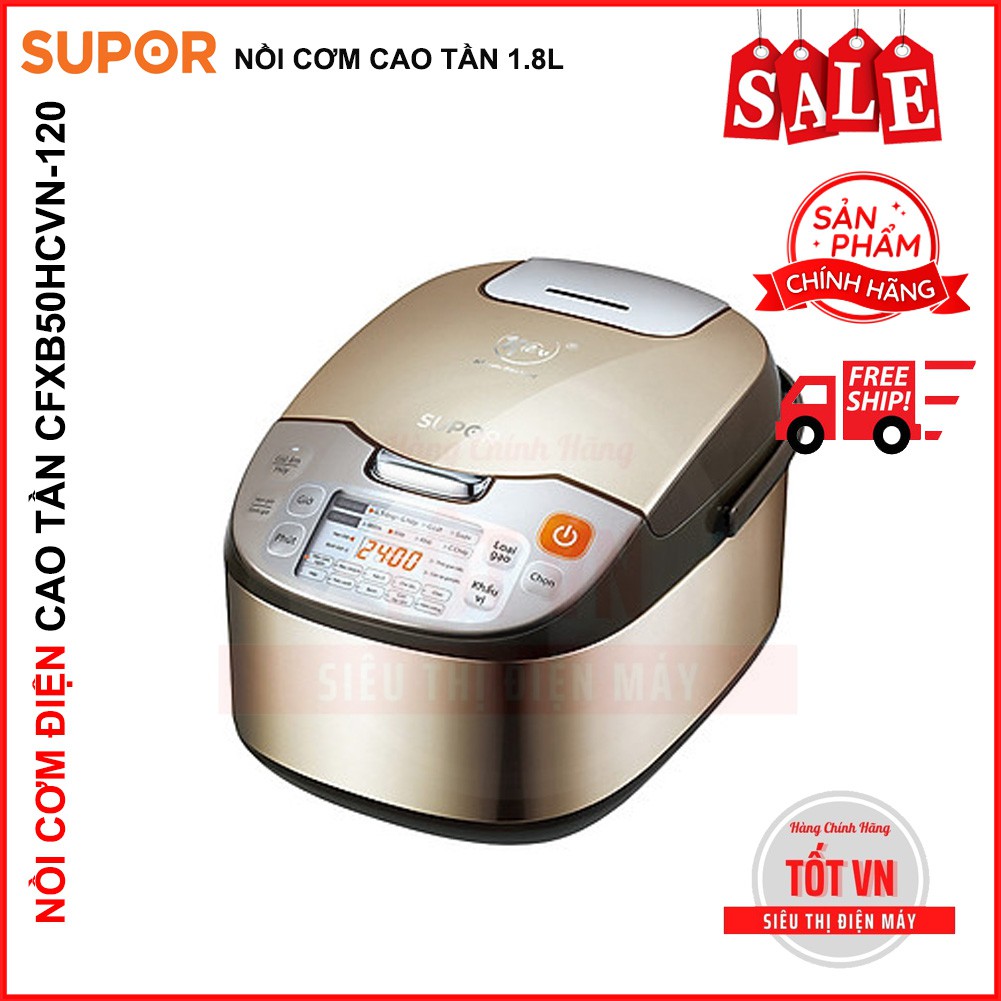 Nồi Cao Tần Supor 1.8 lít CFXB50HC12VN-120, Nấu Cơm Ngon Tuyệt, Điện Máy Tốt VN