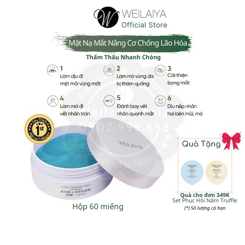 Mặt Nạ Mắt Collagen Weilaiya Chính Hãng Làm Mờ Thâm Vết Nhăn Quanh Mắt Cho Viền Mắt Căng Bóng Freeship COD (Sẵn SLL)