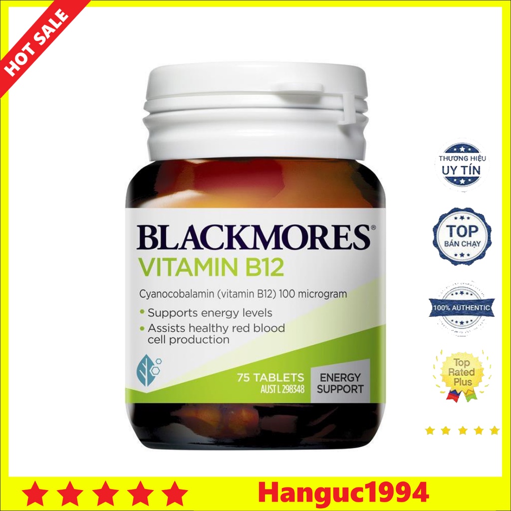 Viên Uống Bổ Sung Vitamin B12 Blackmores 100mcg Hộp 75 Viên