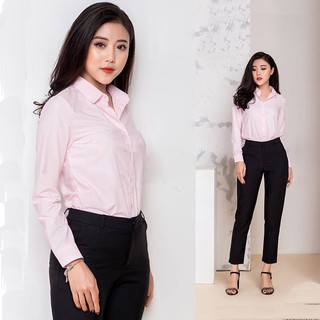 Áo sơ mi nữ dài tay chất vải lụa nến