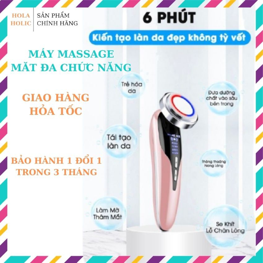 [Nâng Cấp Toàn Diện] Máy Massage Mặt Đa Chức Năng, Tẩy Trang, Đẩy Dưỡng Chất, Chăm Sóc Mắt Với Công Nghệ Ion Vượt Trội