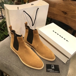 Giày Chelsea Boot - Giày Da Lộn Nam Màu Tan - Bảo Hành 12 Tháng